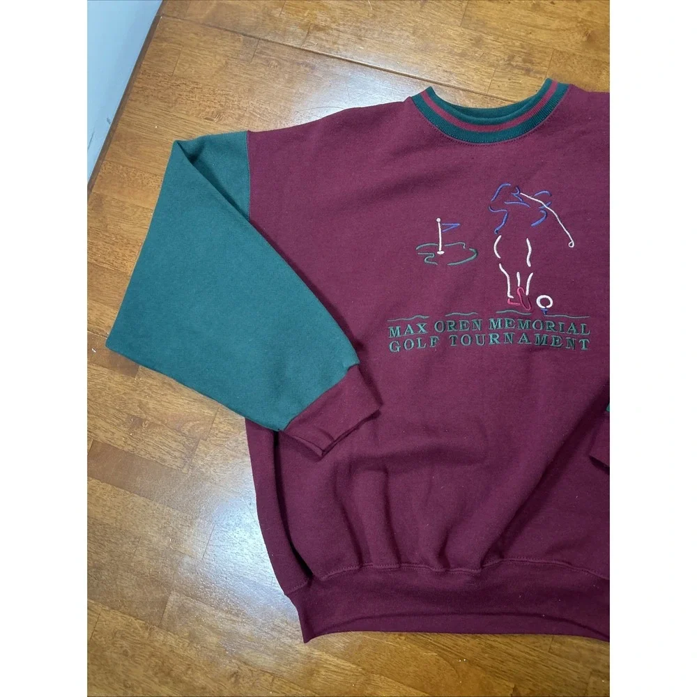 Vintage HL Miller Gold Pullover Sweatshirt Men's Size XL Made In USA Golf Red - Picture 3 of 12